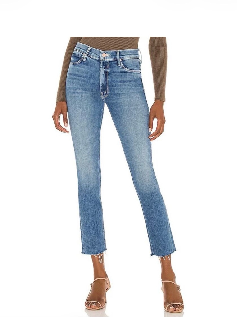 Mother Mid-Rise Dazzler Ankle Step Fray